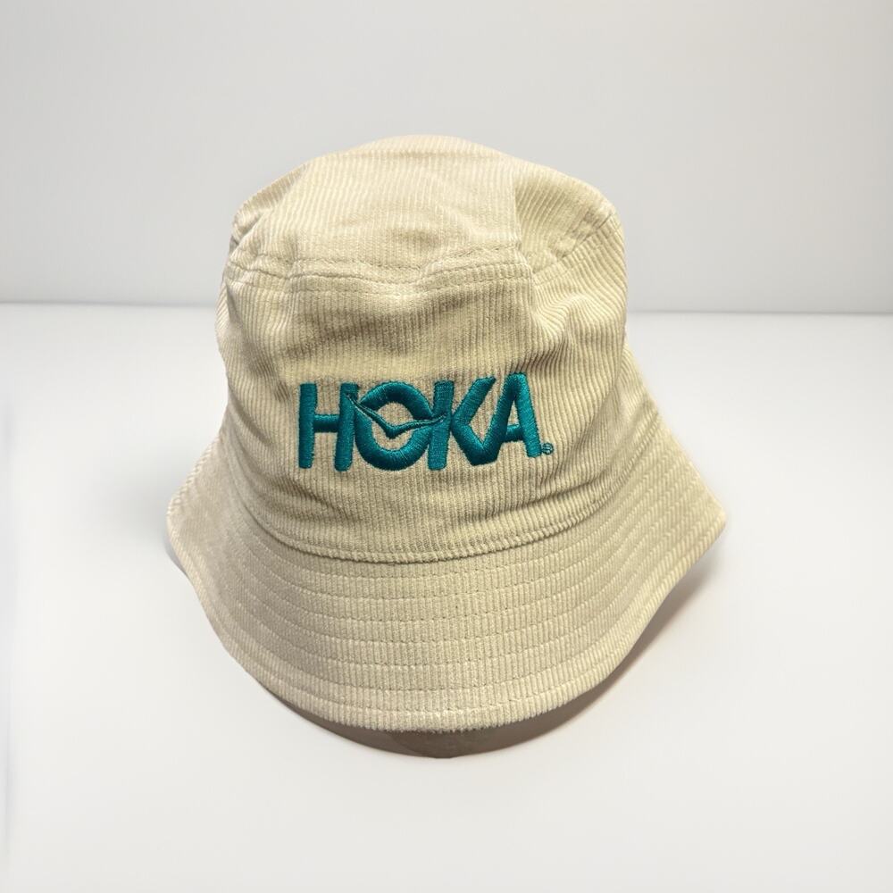 Hoka One One Womens Corduroy Beige Summer Mile Club Running Bucket One Size Hat